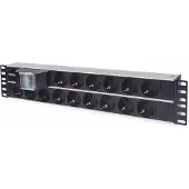 Intellinet 714051 energiedistributie 15 AC-uitgang(en) 2U Aluminium, Zwart