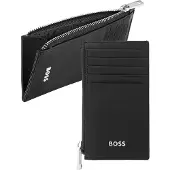 HUGO BOSS Leren kaarthouder Classic Smooth Cardholder With Zip Black zwart