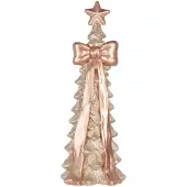 Clayre & Eef Kerstdecoratie Beeld Kerstboom 28x27x75 cm Wit Keramiek