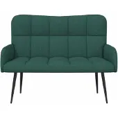 vidaXL 2-Zits Sofa Donkergroen 115 x 61 x 87 cm Stof