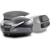 Shad SH48 Dark Grey Topkofferset + donkergrijze hoes + rugleuning