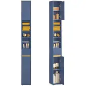 SoBuy Smalle Badkamerkast 20 cm Donkerblauw Hoge Opbergkast 180 cm