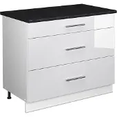 Vicco Keukenonderkast Fame-Line, Wit Hoogglans/Wit, 100 cm, WB Antraciet