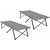 vidaXL Opvouwbaar Campingbed 2 st Grijs 206 x 76 x 74 cm