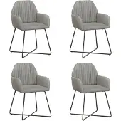 vidaXL Eetstoelen 4 st fluweel Lichtgrijs 55 x 50 x 84 cm