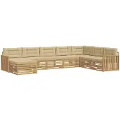 Syfax Buiten bankenset 8 pcs Wit en Beige Massief Acaciahout