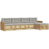 Syfax Buiten bankenset 5 pcs Wit en Lichtgrijs