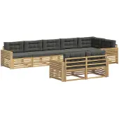 vidaXL Buiten bank set 8 st Wit en antracietkleurig Polyester
