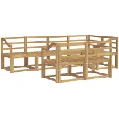 vidaXL Buiten bank set 7 st Wit Massief Acacia Hout