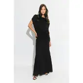 Gina Tricot  - Dropped waist maxi dress - Lange jurken - Zwart - XS - Dames
