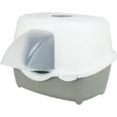 Trixie kattenbak davio top outdoor met kap grijs/wit