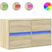 vidaXL Tv-wandmeubel met LED-verlichting 80x31x45 cm sonoma eikenkleur