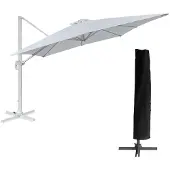 Happy Garden Offset parasol MOLOKAI vierkant 3x3m wit + hoes