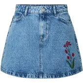 Pieces Pcpalma Mw A-lijn Denim Minirok Dames Blauw L
