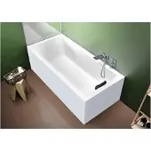 Riho Rethink Cubic Plug&Play Halfvrijstaand Bad 190x80cm - Acryl Wit - Rechts - Baden, Halfvrijstaande Baden - 8714148608432