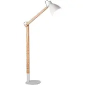 FABAS LUCE De Sveva staande lamp is gemaakt van metaal en esdoornhout, heeft een verstelbare hoogte tot 180 cm, een E27-fitting en een modern en elegant design, ideaal voor binnenverlichting