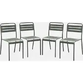 Sweeek - Set van 4 tuinstoelen metaal - amélia