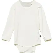 Minymo Romper l/s - Bamboe - Wit - - 1 jaar (80) - Rompers Lange Mouw