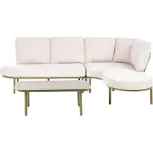 Beliani POLLINA - Tuinbank met salontafel - Groen/Lichtbeige - Aluminium