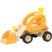 Goki Houten voertuig - Bulldozer - 28X12,5X19Cm - Met Rubberen Banden - 3 Jaar