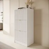 Meubella - Tavares - Schoenenkast - Wit - 60x40x120 cm