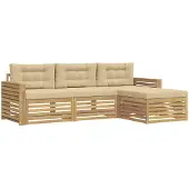 Syfax Buiten bankenset 4 pcs Wit en Beige