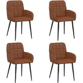 vidaXL Eetstoelen 4 st Kunstleer Bruin 56,5 x 50 x 85 cm
