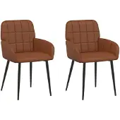 vidaXL Eetstoelen 2 st Kunstleer Bruin 56,5 x 50 x 85 cm