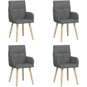 vidaXL Eetstoelen 4 st Stof Donkergrijs 60 x 56 x 93 cm