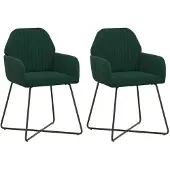vidaXL Eetstoelen 2 st fluweel Donkergroen 55 x 50 x 84 cm