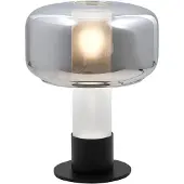 FABAS LUCE LED-tafellamp Flick, dimbaar, alu / grijs / zink, Woon-/ Eetkamer, Glas, Modern, LED tafellamp