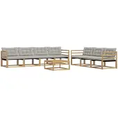 Syfax Buiten bankenset 8 pcs Wit en Lichtgrijs