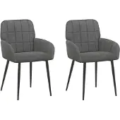 vidaXL Eetstoelen 2 st fluweel Donkergrijs 56.5 x 50 x 85 cm