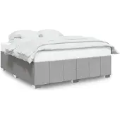 vidaXL Bedframe zonder matras stof lichtgrijs 200x200 cm