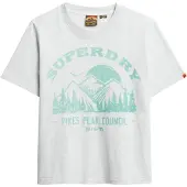 Superdry Shirt 'Lo-Fi' cyaan blauw / wit gemêleerd