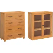 vidaXL Opslag Meubel Set met lade 2 st Naturel 80 x 35 x 185 cm
