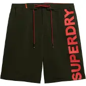Superdry Boardshorts donkergroen / lichtrood