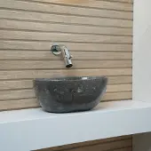 Loutro Elleni Mini fonteinwaskom ovaal 30x20cm glans taupe