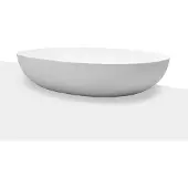 Loutro Paolo waskom ovaal 52x38cm solid surface mat wit