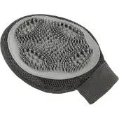 Ferplast massagehandschoen 24,5 cm rubber/katoen grijs