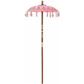 vidaXL Balinese Parasol 125 x 125 x 260 cm Katoen Rond Roze