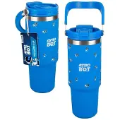 Paladone Astro Bot, 900ml Geïsoleerde Tumbler met Handvat en Rietje, Smalle Basis voor Autobekerhouder, Drinkgerei, Officieel gelicentieerd -