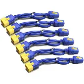 APC Netwerkkabelset - 6 stuks - met vergrendelingsmechanisme - C19 naar C20 - 0,6 meter - blauw