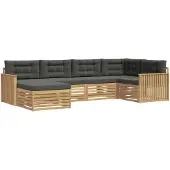 vidaXL Buiten bank set 6 st Wit en antracietkleurig Polyester