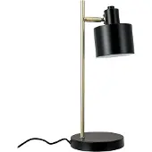 Dyberg Larsen tafellamp Ocean, zwart/messing, 43 cm Ocean, zwart, Woon-/ Eetkamer, metaal, Scandinavisch, Tafellamp