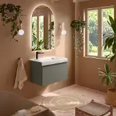 Muebles Wave badkamermeubel gouden handgreep 80cm Green Forest