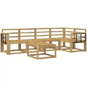 vidaXL Buiten bank set 6 st Wit Massief Acacia Hout