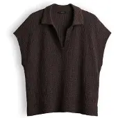 Opus T-shirt met structuurpatroon en V-hals model 'Sipin'