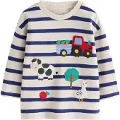 Next - Jongens - T-shirt met applicatie en lange mouwen - Naturel