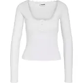 Noisy May shirt met lange mouwen in riblook met kant model 'MAYA'